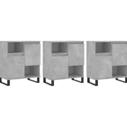 vidaXL Sideboards>Skänk 3 st betong konstruerat trä