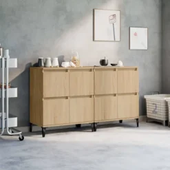 vidaXL Skåp>Skänk 2 st sonoma ek 60x35x70 cm konstruerat trä