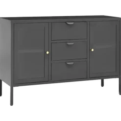 vidaXL Sideboards>Skänk 105x35x70 cm stål och härdat glas