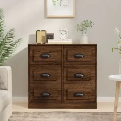 vidaXL Byråer>Skänk ek 70x35,5x67,5 cm konstruerat trä