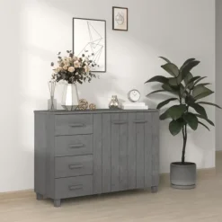 vidaXL Sideboards>Skänk HAMAR mörk 113x40x80 cm massiv furu