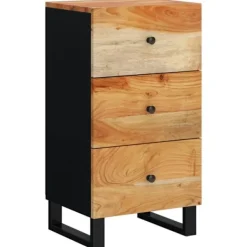 vidaXL Byråer>Skänk med 3 lådor 40x33,5x75 cm massivt akaciaträ