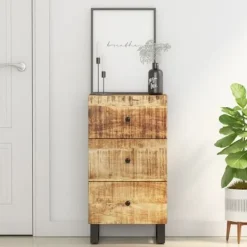 vidaXL Byråer>Skänk med 3 lådor 40x33,5x75 cm massivt mangoträ