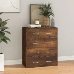 vidaXL Byråer>Skänk med 4 lådor 60x30,5x71 cm rökfärgad ek