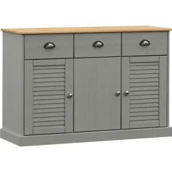 vidaXL Sideboards>Skänk med lådor VIGO 113x40x75 cm massiv furu
