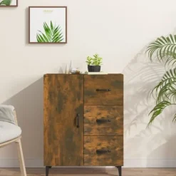 vidaXL Skåp>Skänk rökfärgad ek 69,5x34x90 cm konstruerat trä