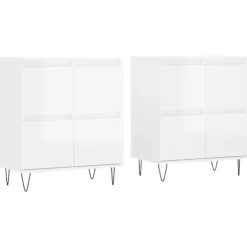 vidaXL Skåp>Skänkar 2 delar högglans konstruerat trä