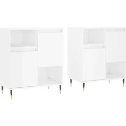 vidaXL Sideboards>Skänkar 2 delar högglans konstruerat trä