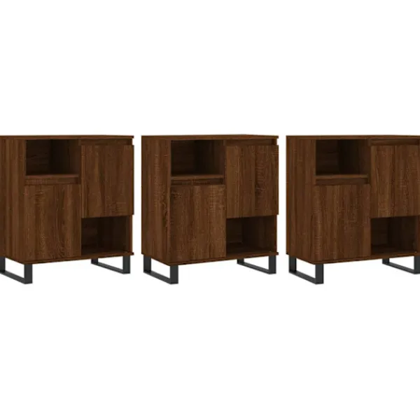 vidaXL Sideboards>Skänkar 3 st ek konstruerat trä