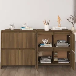 vidaXL Skåp>Skänkar 2 st ek 70x41x75 cm konstruerat trä