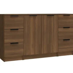 vidaXL Byråer>Skänkar 3 st ek konstruerat trä