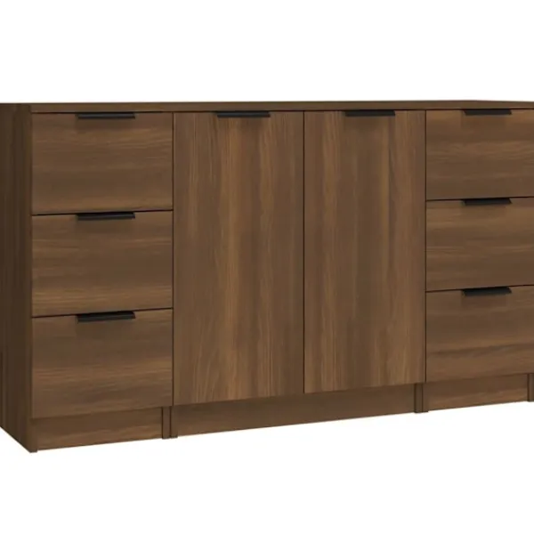 vidaXL Byråer>Skänkar 3 st ek konstruerat trä