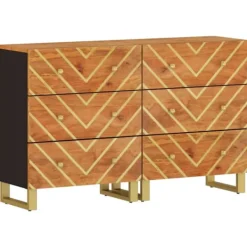 vidaXL Byråer>Skänkar 2 st och svart 60x33,5x75 cm massivt mangoträ