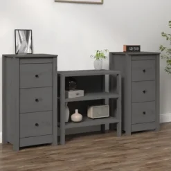 vidaXL Sängar>Skänkar 2 st 40x35x80 cm massiv furu