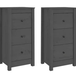 vidaXL Sängar>Skänkar 2 st 40x35x80 cm massiv furu