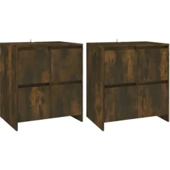 vidaXL Sideboards>Skänkar 2 st rökfärgad ek 70x41x75 cm konstruerat trä