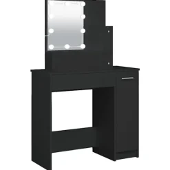 vidaXL Sminkbord>Sminkbord med LED 86,5x35x136 cm