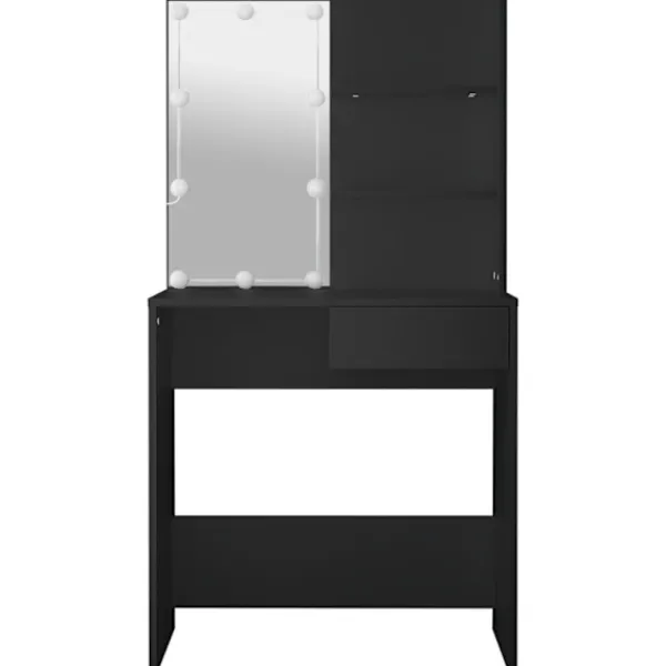 vidaXL Sminkbord>Sminkbord med LED 74,5x40x141 cm