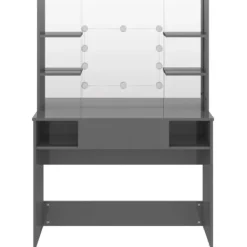 vidaXL Sminkbord>Sminkbord med LED-belysning 100x40x135 cm MDF