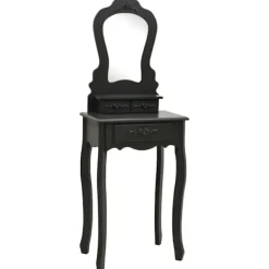 vidaXL Sminkbord>Sminkbord med pall 50x59x136 cm paulowniaträ