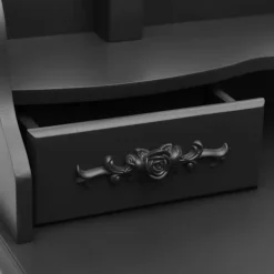 vidaXL Sminkbord>Sminkbord med pall 75x69x140 cm paulowniaträ