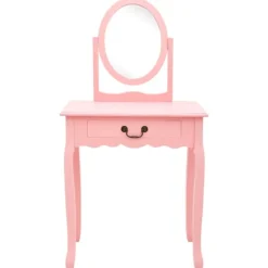 vidaXL Sminkbord>Sminkbord med pall 65x36x128 cm kejsarträ MDF