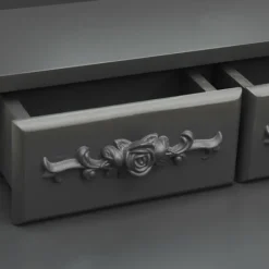 vidaXL Sminkbord>Sminkbord med pall 50x59x136 cm paulowniaträ