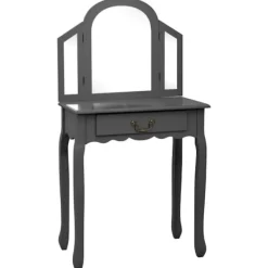 vidaXL Sminkbord>Sminkbord med pall 65x36x128 cm kejsarträ MDF