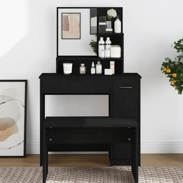 vidaXL Sminkbord>Sminkbord med spegel 86,5x35x136 cm