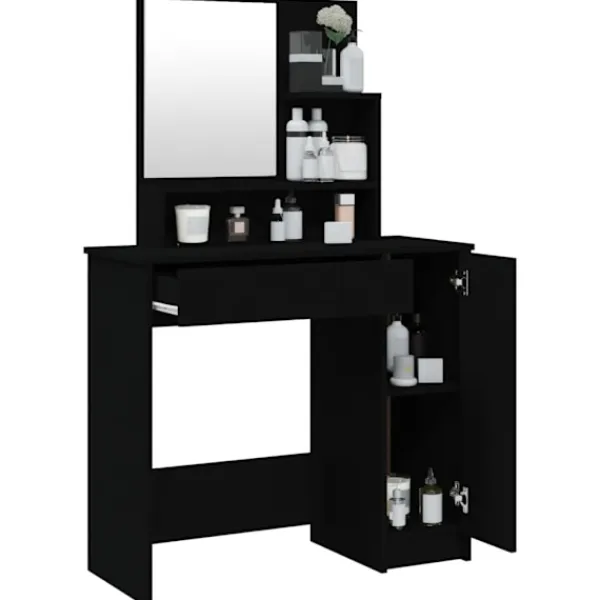 vidaXL Sminkbord>Sminkbord med spegel 86,5x35x136 cm