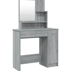 vidaXL Sminkbord>Sminkbord med spegel sonoma 86,5x35x136 cm