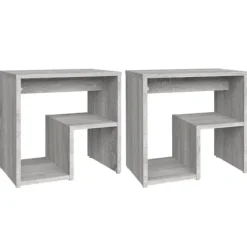 vidaXL Sängar>Sängbord 2 st grå sonoma 40x30x40 cm konstruerat trä Grå