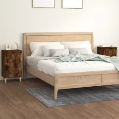 vidaXL Sängar>Sängbord 2 st rökfärgad 40x35x70 cm konstruerat trä Brun