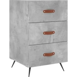 vidaXL Byråer>Sängbord betonggrå 40x40x66 cm konstruerat trä Grå
