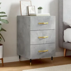 vidaXL Byråer>Sängbord betong 40x40x66 cm konstruerat trä