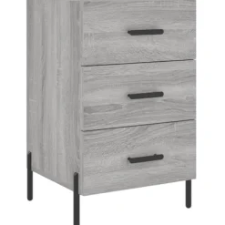 vidaXL Byråer>Sängbord grå sonoma- 40x40x66 cm konstruerat trä Grå