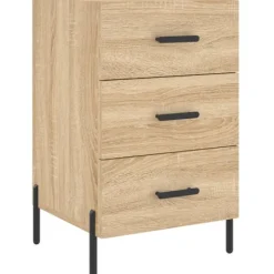 vidaXL Byråer>Sängbord sonoma-ek 40x40x66 cm konstruerat trä