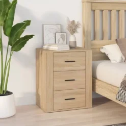 vidaXL Byråer>Sängbord sonoma-ek 50x36x60 cm konstruerat trä