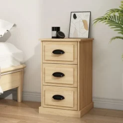 vidaXL Byråer>Sängbord sonoma-ek 39x39x67 cm konstruerat trä