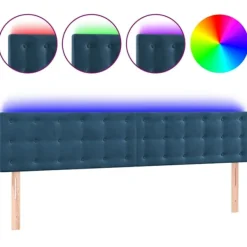 vidaXL Sängar>Sänggavel LED mörk 160x5x78/88 cm sammet