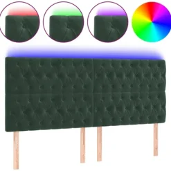 vidaXL Sängar>Sänggavel LED mörk 200x7x118/128 cm sammet