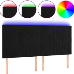 vidaXL Sängar>Sänggavel LED 160x5x118/128 cm sammet