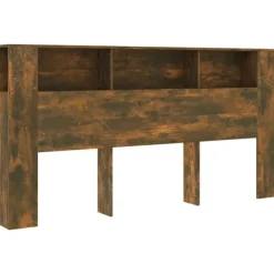 vidaXL Sängar>Sänggavel med förvaring rökfärgad 200x18,5x104,5 cm Brun