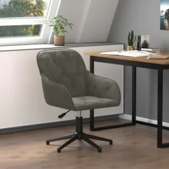 vidaXL Kontorsmöbler>Snurrbar kontorsstol mörk sammet