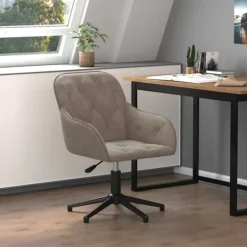 vidaXL Kontorsmöbler>Snurrbar kontorsstol ljus sammet