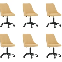 vidaXL Kontorsmöbler>Snurrbara matstolar 6 st tyg