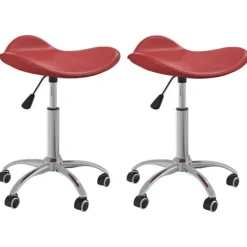 vidaXL Pallar>Snurrbara matstolar 2 st vin konstläder