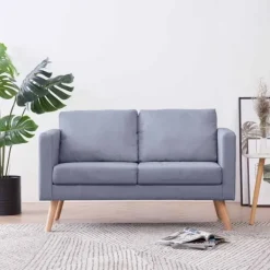 vidaXL Soffor>Soffa i tyg 2-sitsig ljus