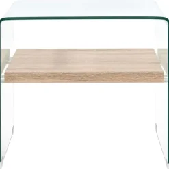 vidaXL Soffbord>Soffbord genomskinlig 50x50x45 cm härdat glas