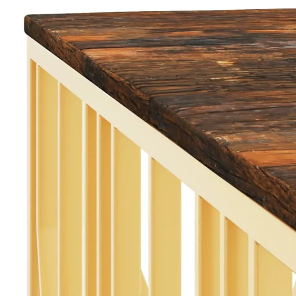 vidaXL Soffbord>Soffbord rostfritt stål och massivt återvunnet trä